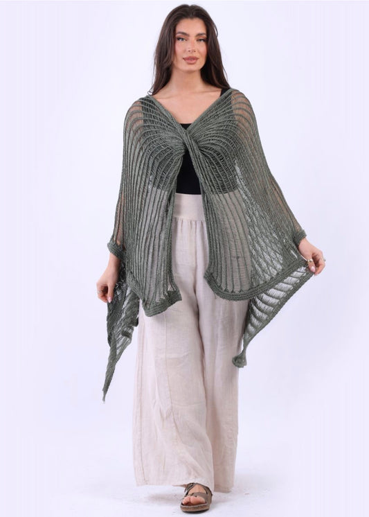 Sands - Italian Fine Knit Twist Top / Khaki