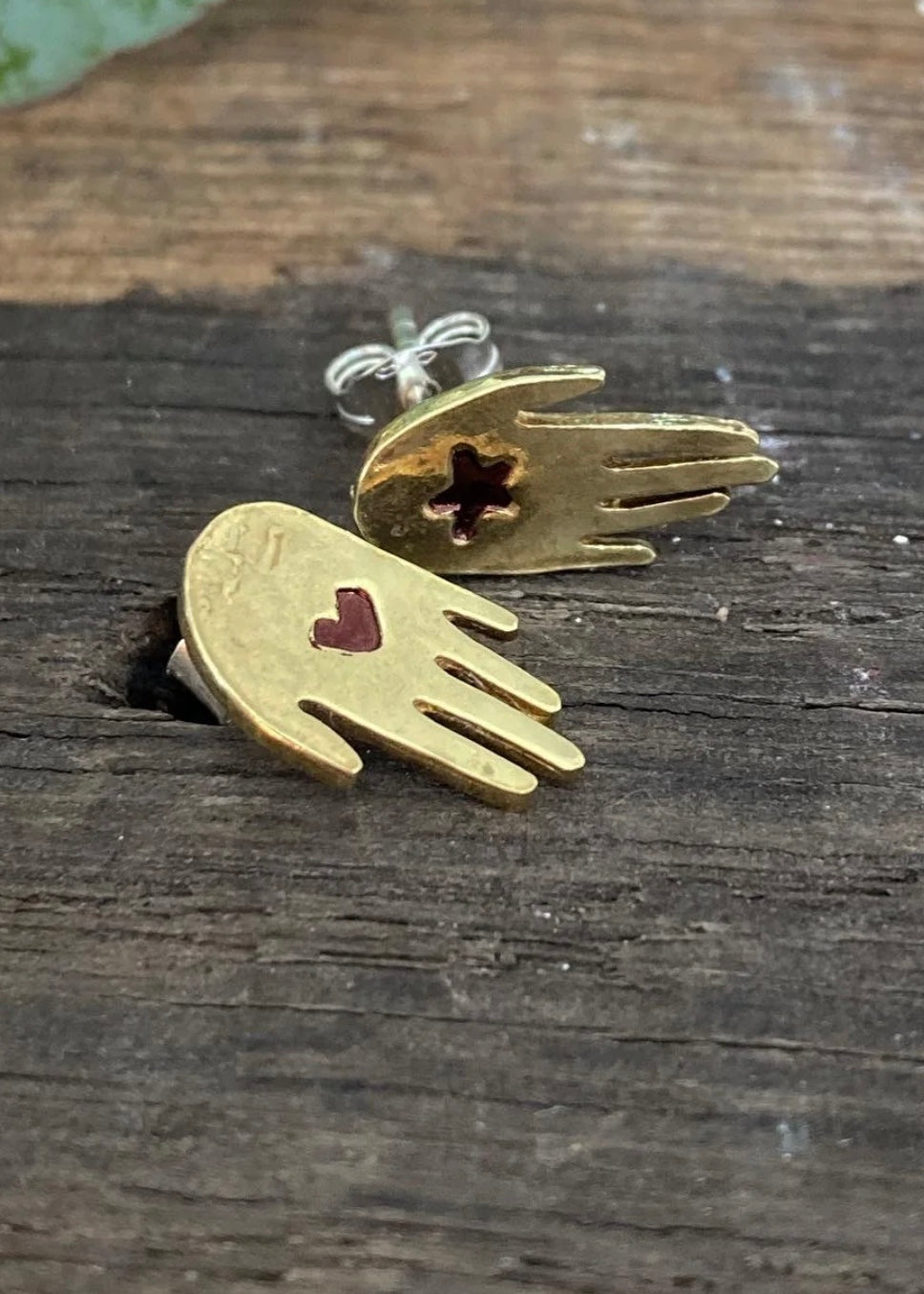 Stuff Made From Things - Gold Brass Hearts with Heart & Star