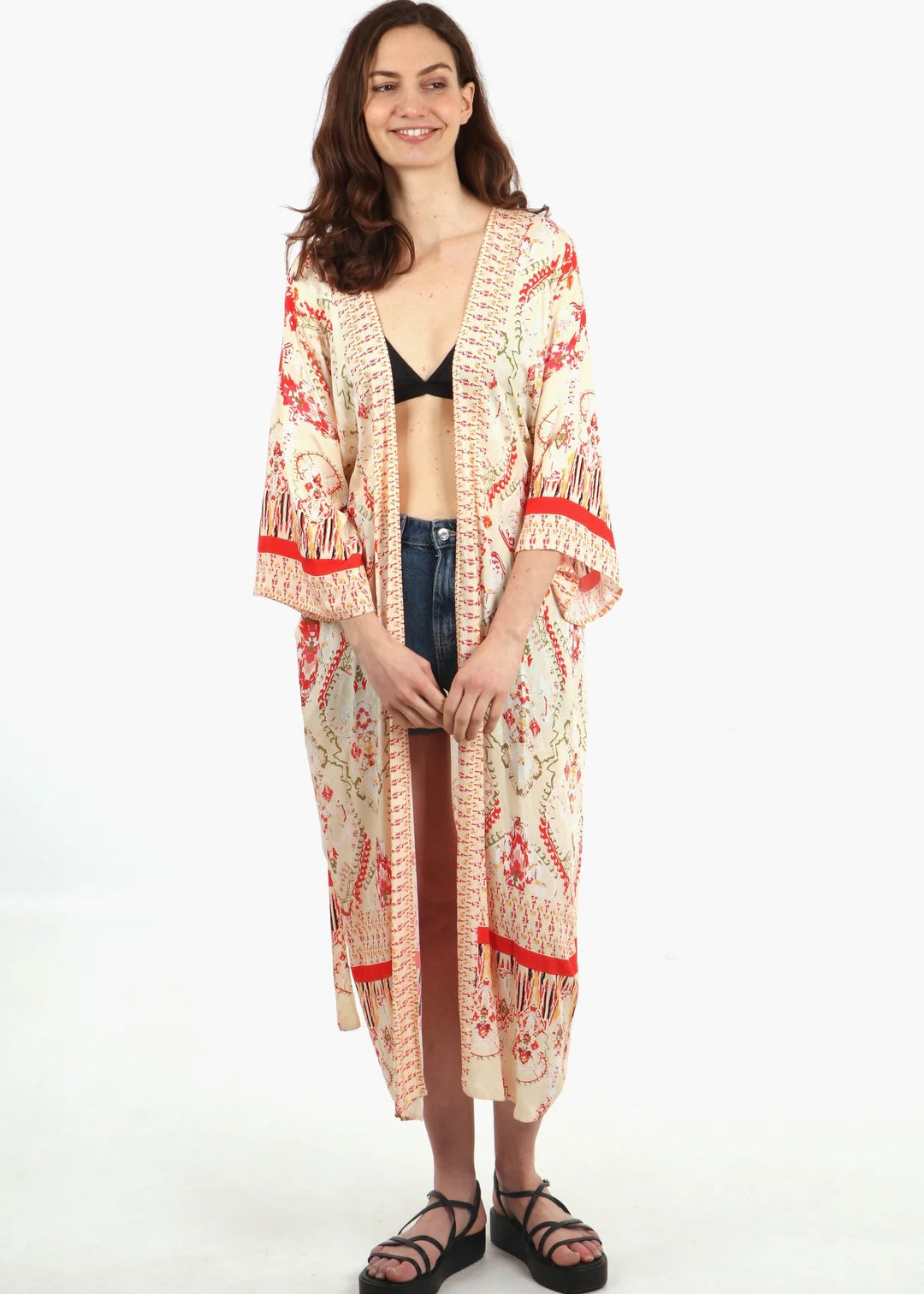 Sands - Long Kimono / Mandala Pink