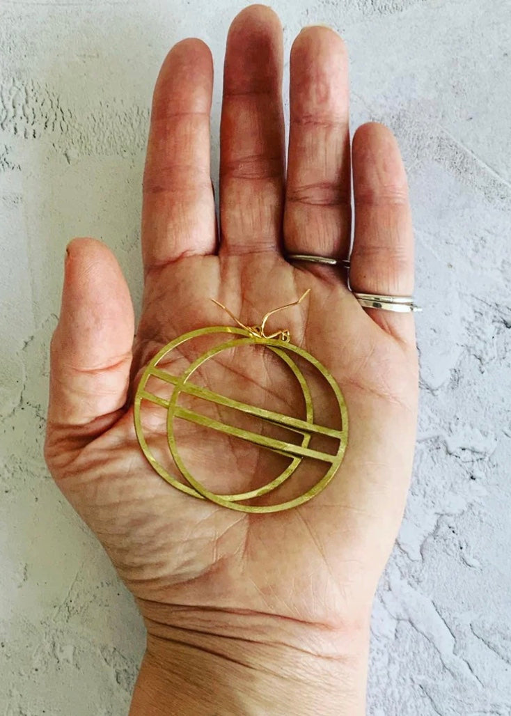 Stuff Made From Things - Big Hammered Brass Lined Hoops