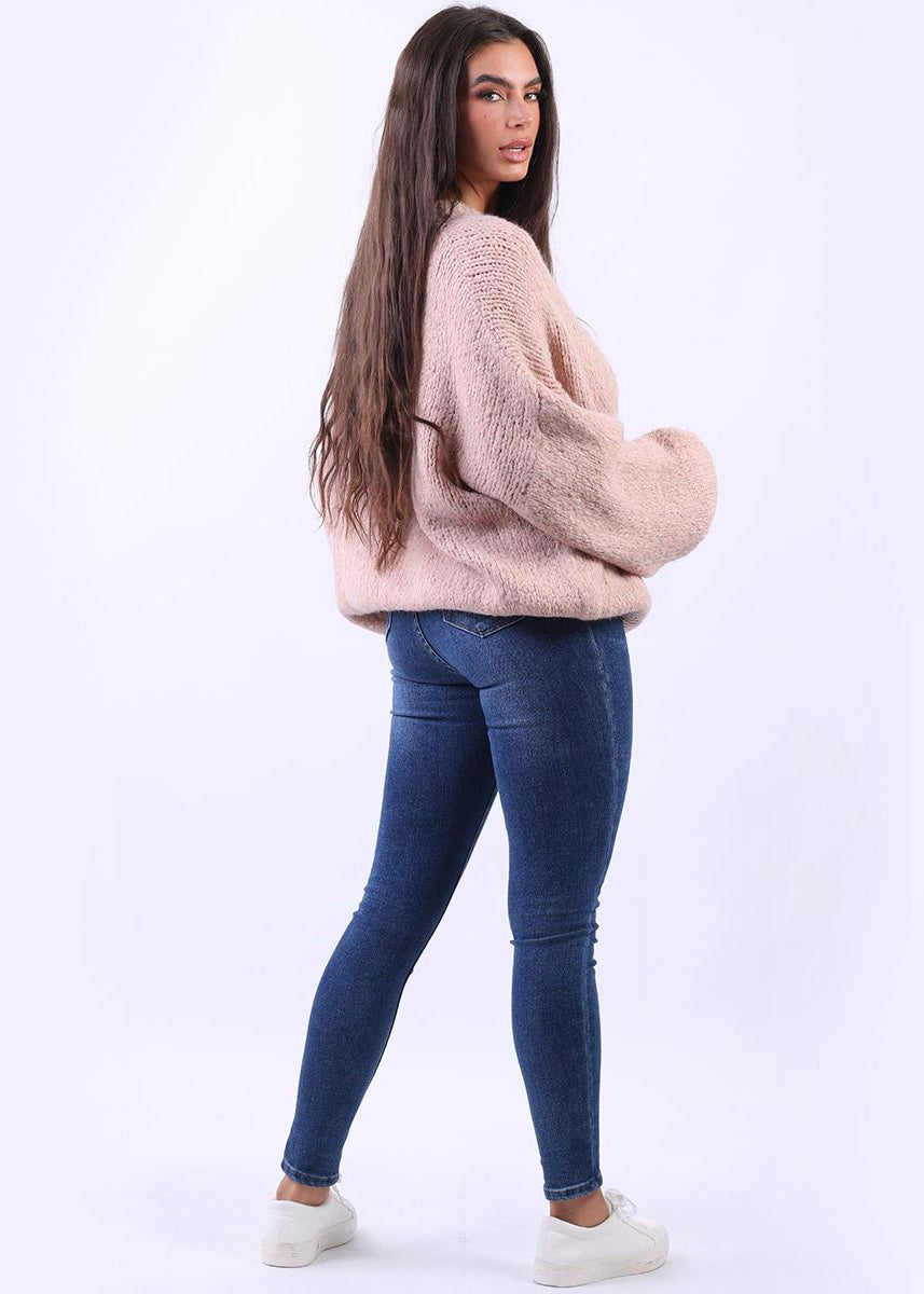 Sands - Fluffy Batwing Knit / Pale Pink