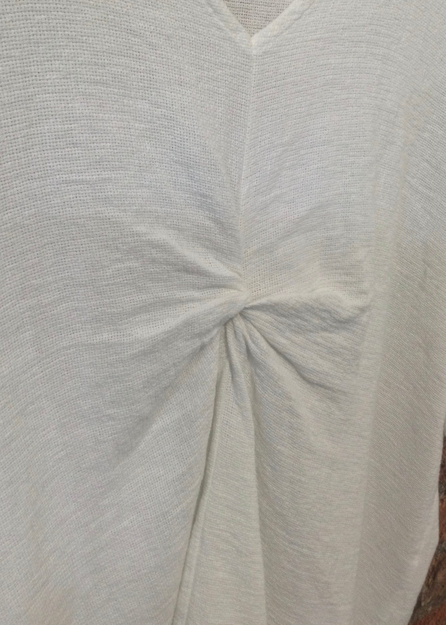 Sands - Washed Linen Ruched Top / White