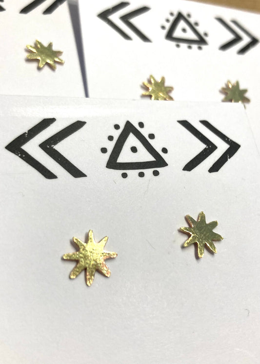 Stuff Made From Things - Sun Star Studs / Gold Tone