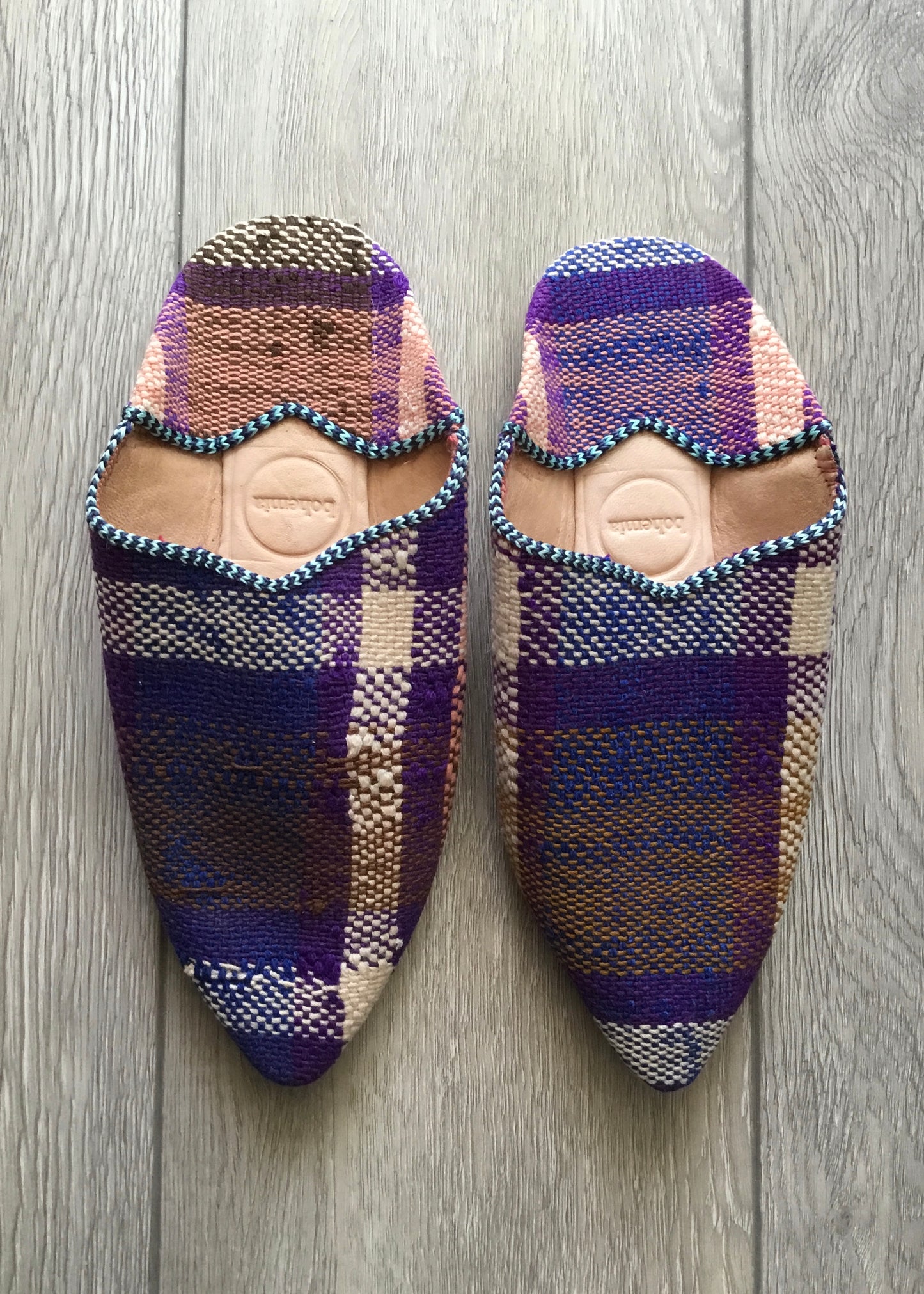 Bohemia Design - Moroccan Boujad Babouche Pointed Slippers Blues