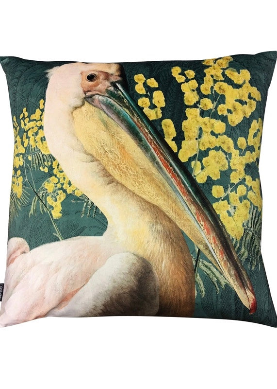 Vanilla Fly Green Pelican Velvet Cushion Cover*