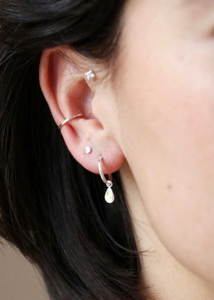 Lisa Angel - Set of 4 Tiny Sterling Silver Shape Earrings*