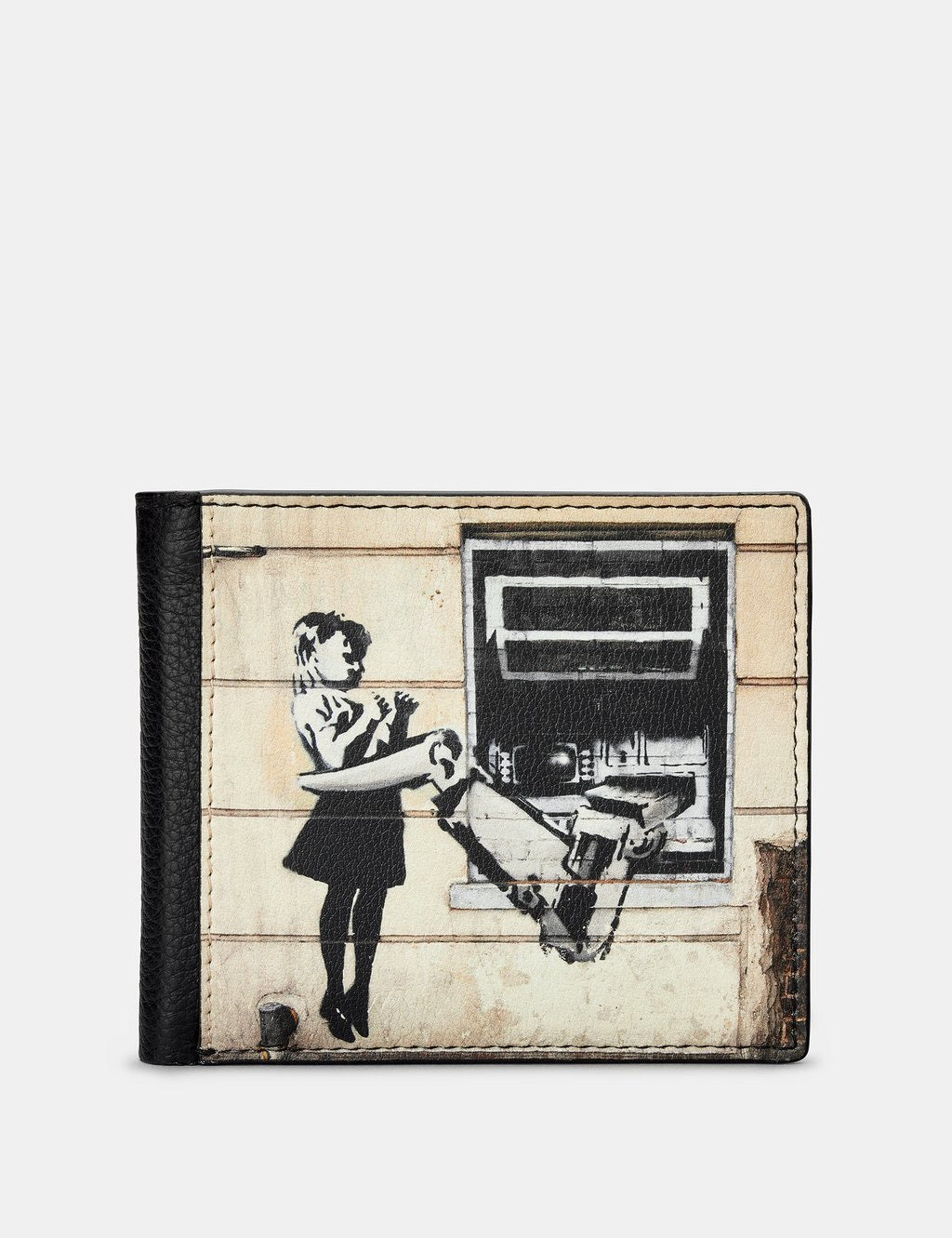 Yoshi - Leather Banksy Cash Machine Black Leather Wallet*