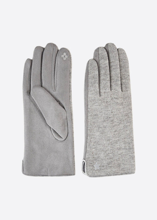 Sands Embroidered Star Gloves / Grey/Silver