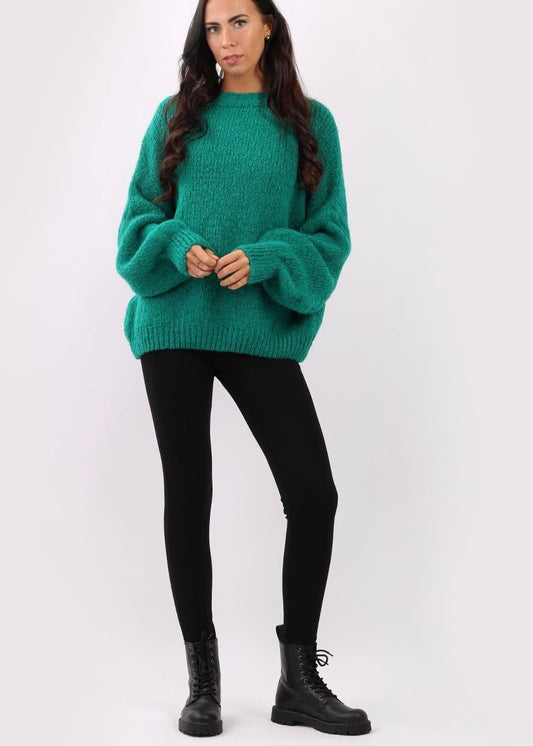 Sands - Fluffy Batwing Knit / Green