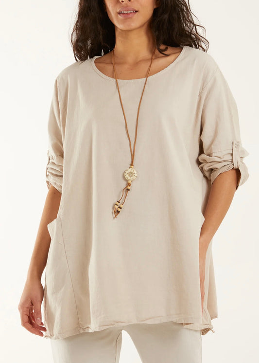 Sands - Relaxed Smock Top / Beige