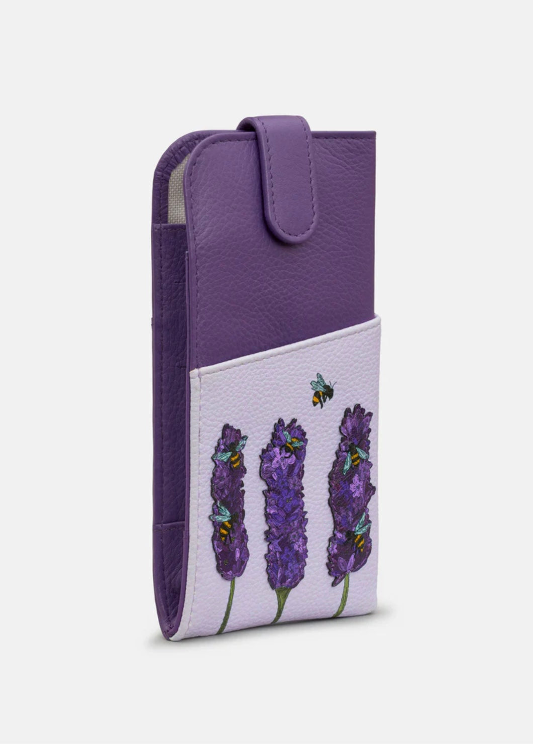 Yoshi Leather - Bees Love Lavender Glasses Case / Plum