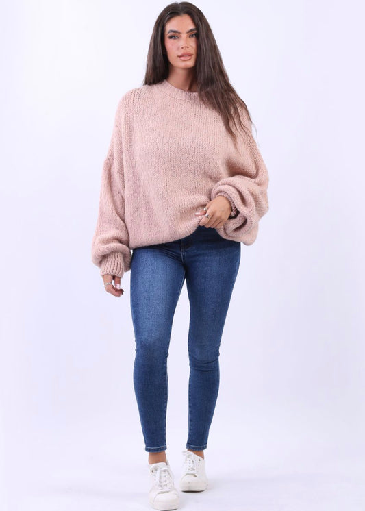 Sands - Fluffy Batwing Knit / Pale Pink