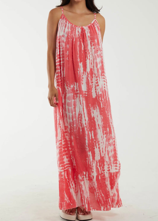 Sands - Tie Dye Cami Maxi Dress / Coral