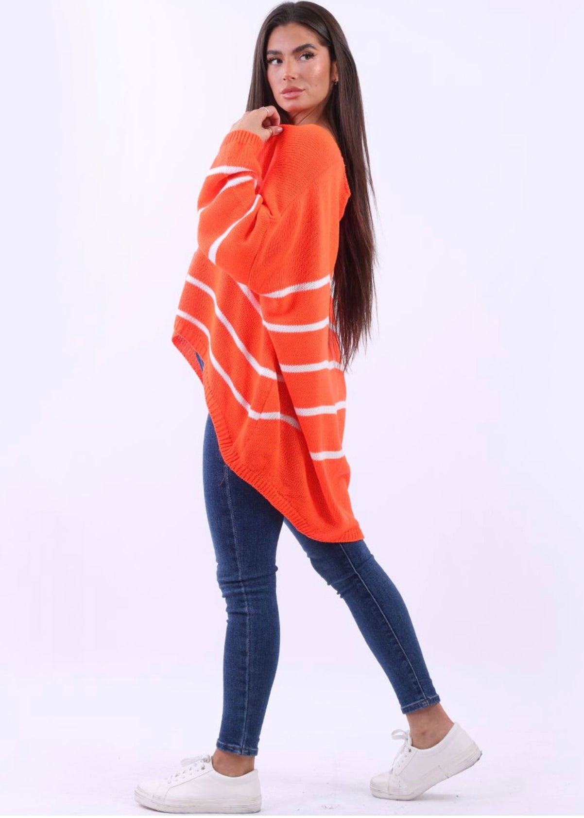 Sands - Chunky Oversized Striped Knit / Orange