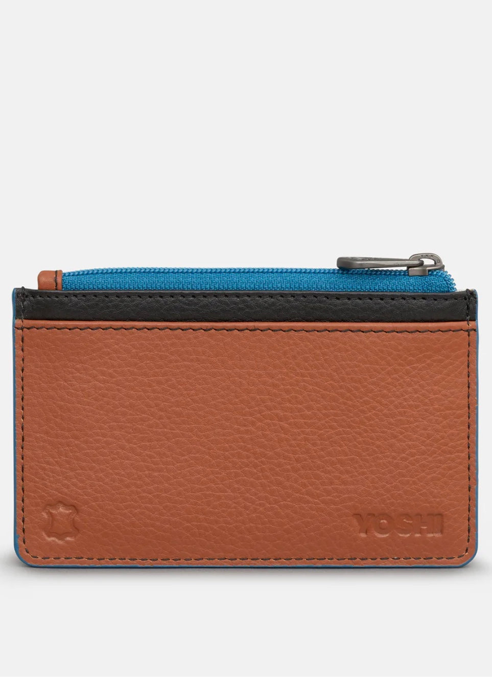 Yoshi Leather - Zip Top Card Holder / Rustic Colour Block
