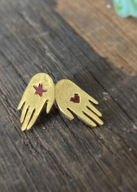 Stuff Made From Things - Gold Brass Hearts with Heart & Star