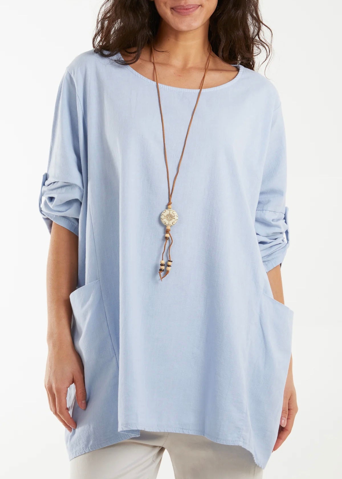 Sands - Relaxed Smock Top / Light Blue