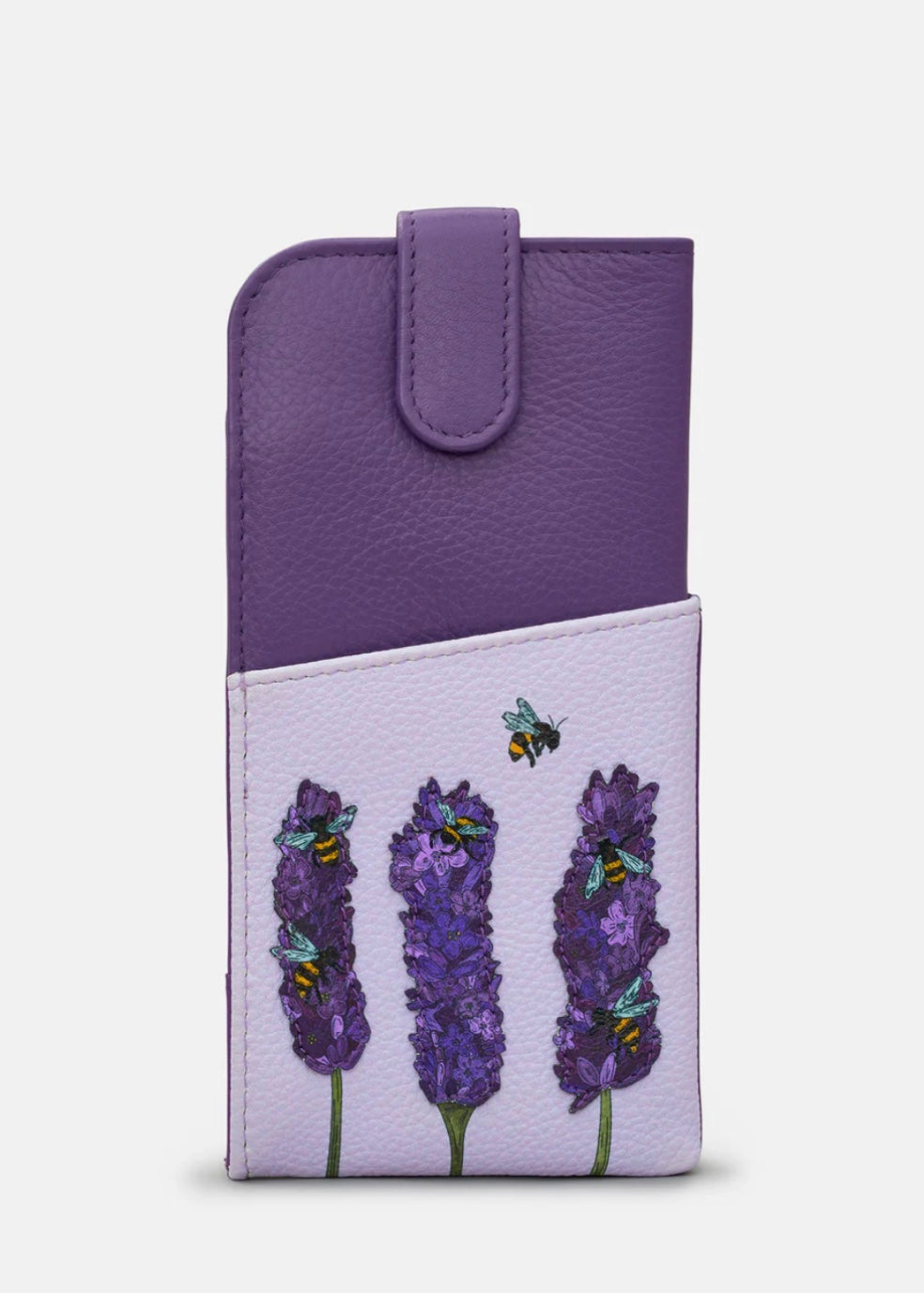 Yoshi Leather - Bees Love Lavender Glasses Case / Plum