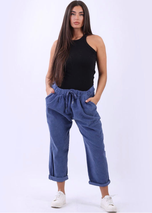 Sands - Relaxed Fit Jumbo Cord Trousers / Denim