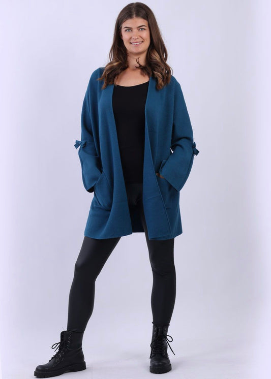 Sands - Open Front Cardigan / Teal