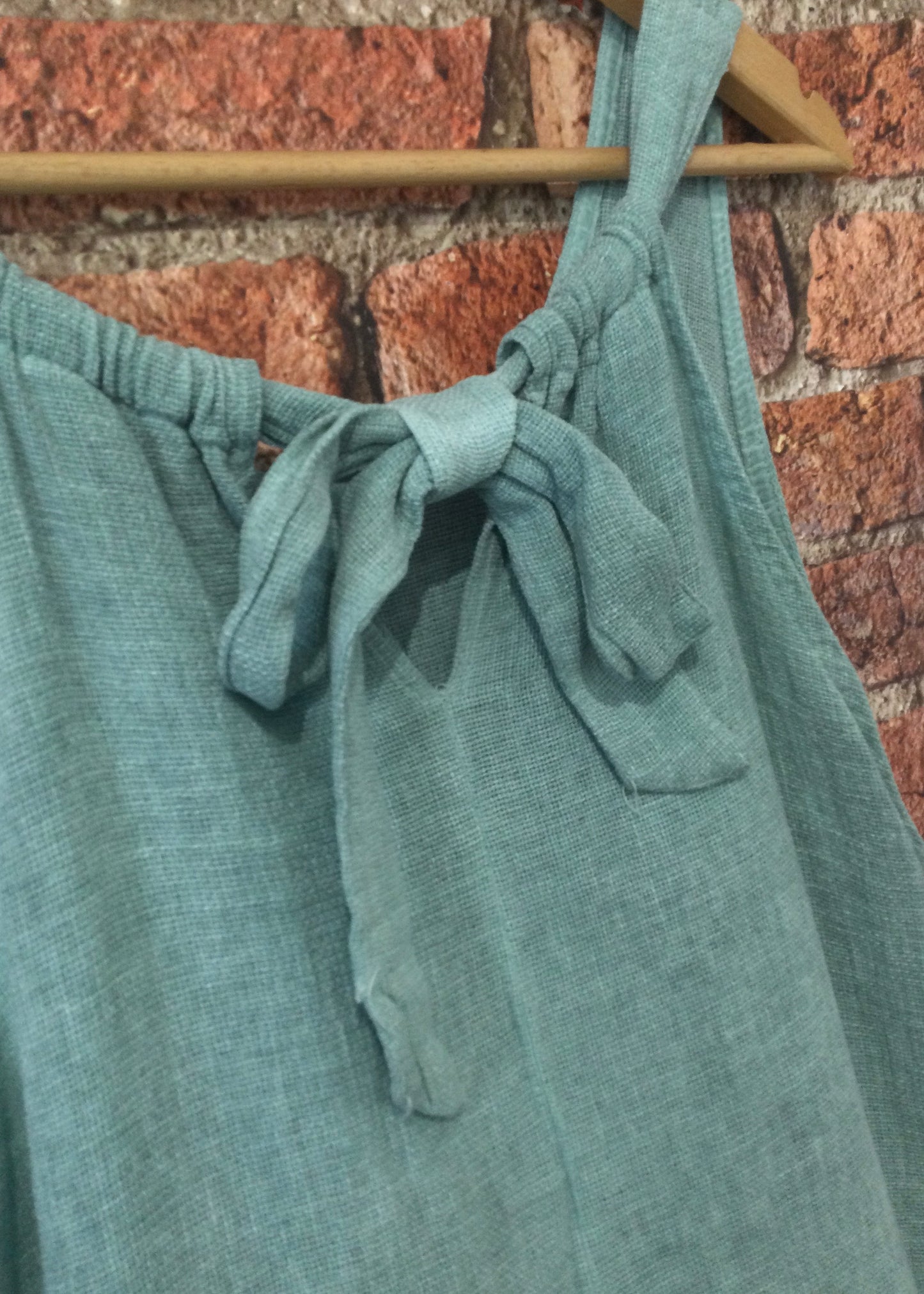 Sands - Tie Back Washed Linen Top / Mint