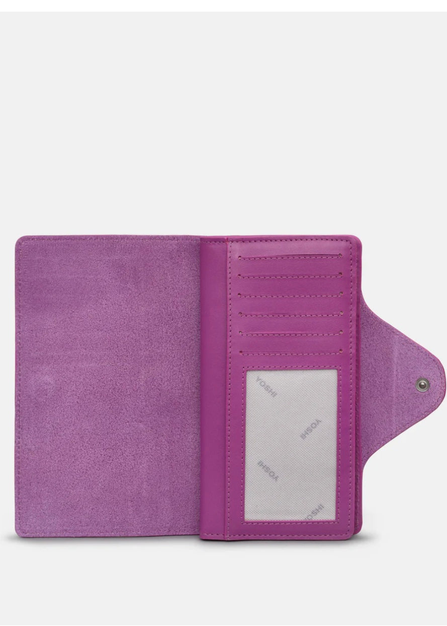 Yoshi Leather - Satchel Flap Purse / Purple