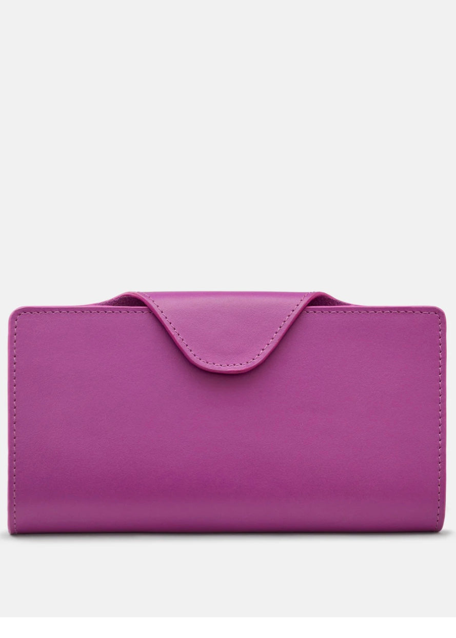 Yoshi Leather - Satchel Flap Purse / Purple