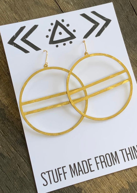 Stuff Made From Things - Big Hammered Brass Lined Hoops