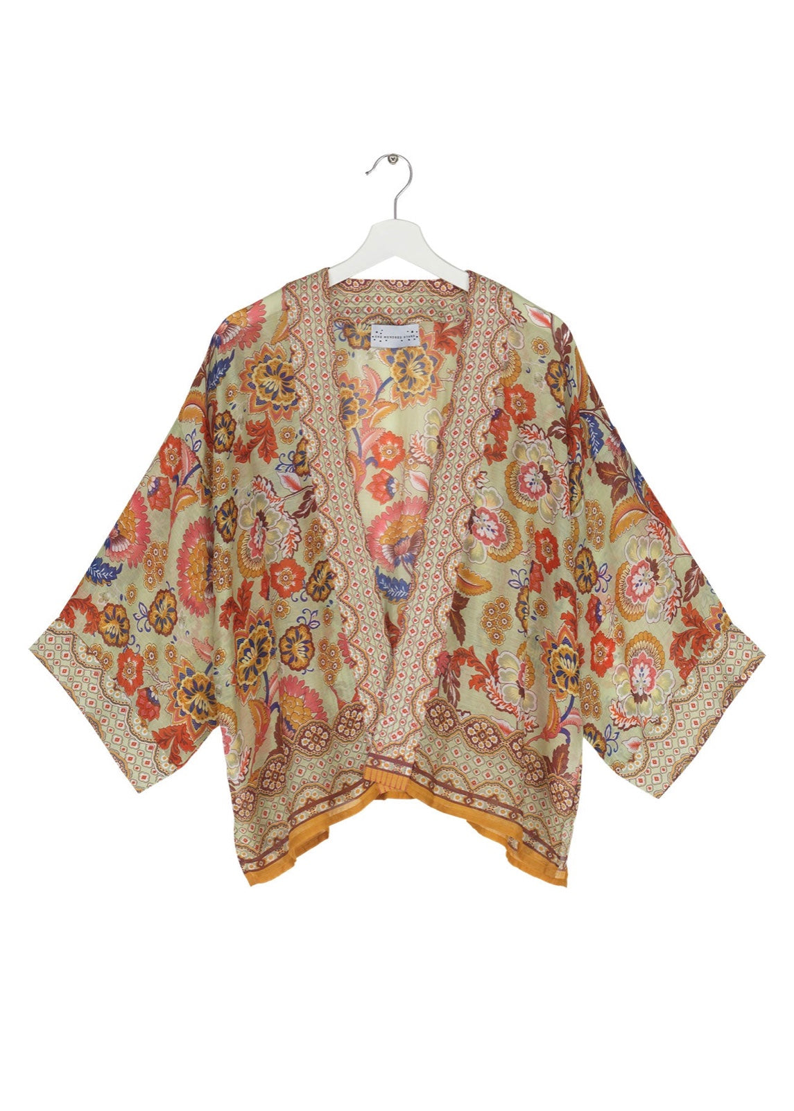 One Hundred Stars - Short Kimono / Indian Flowers Taupe