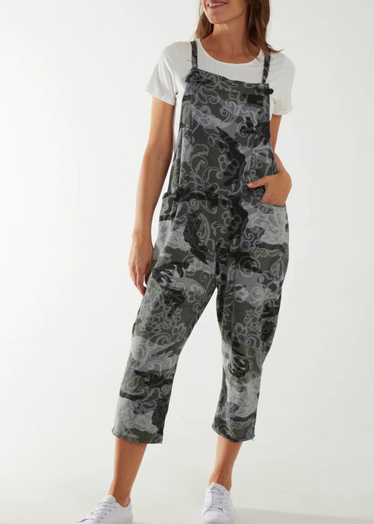 Sands - Porthleven Jersey Dungarees / Abstract Print