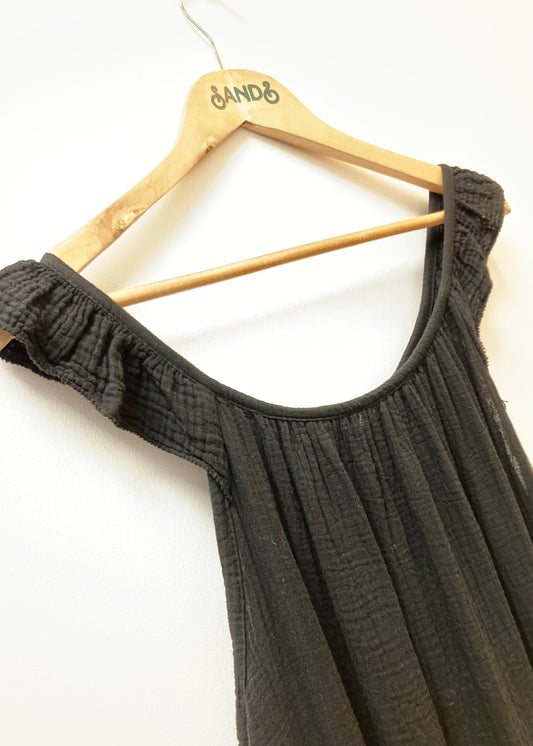 Sands - Cotton Frill Maxi Dress / Black