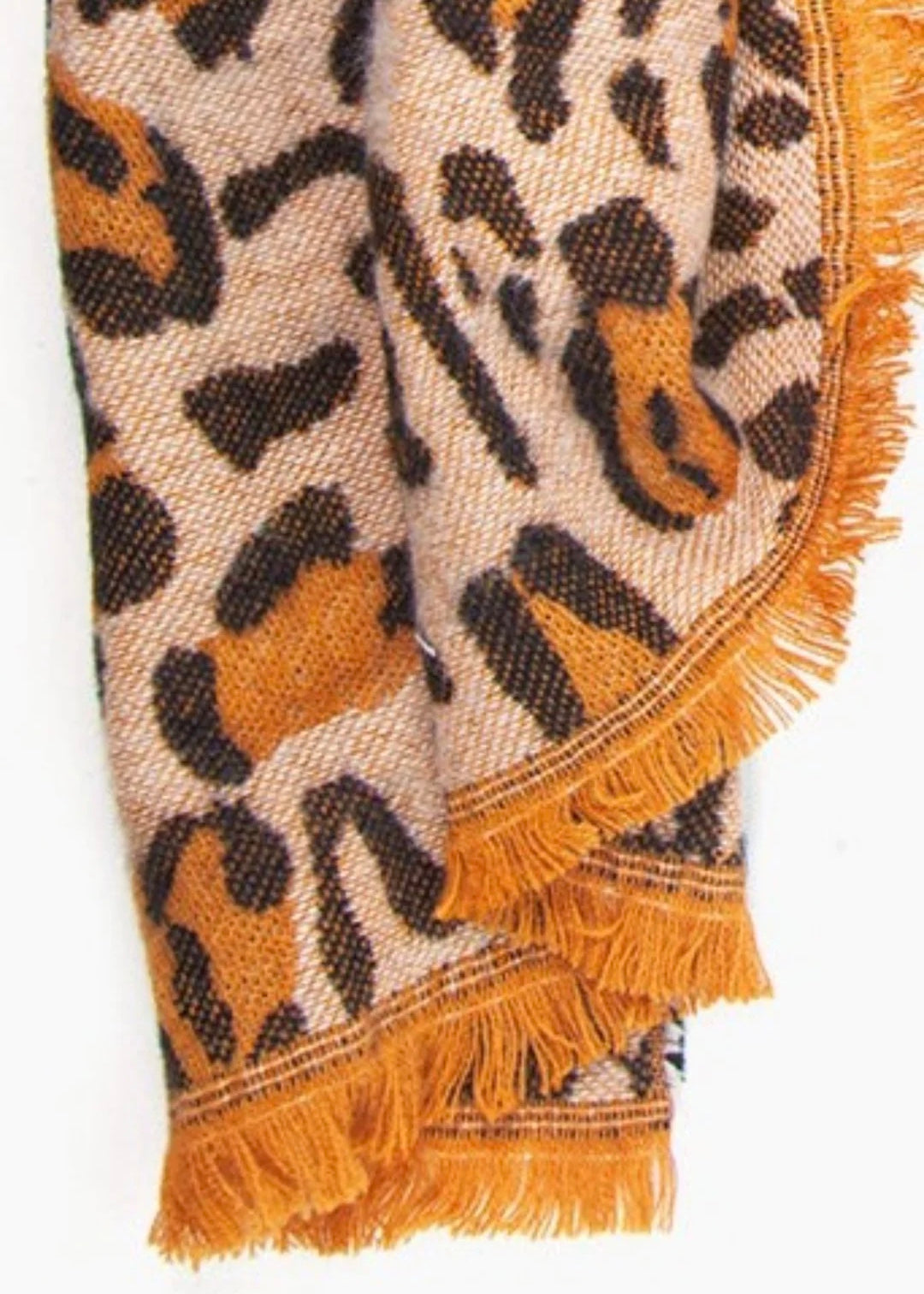 Sands - Two Tone Animal Print Heavyweight Scarf / Natural
