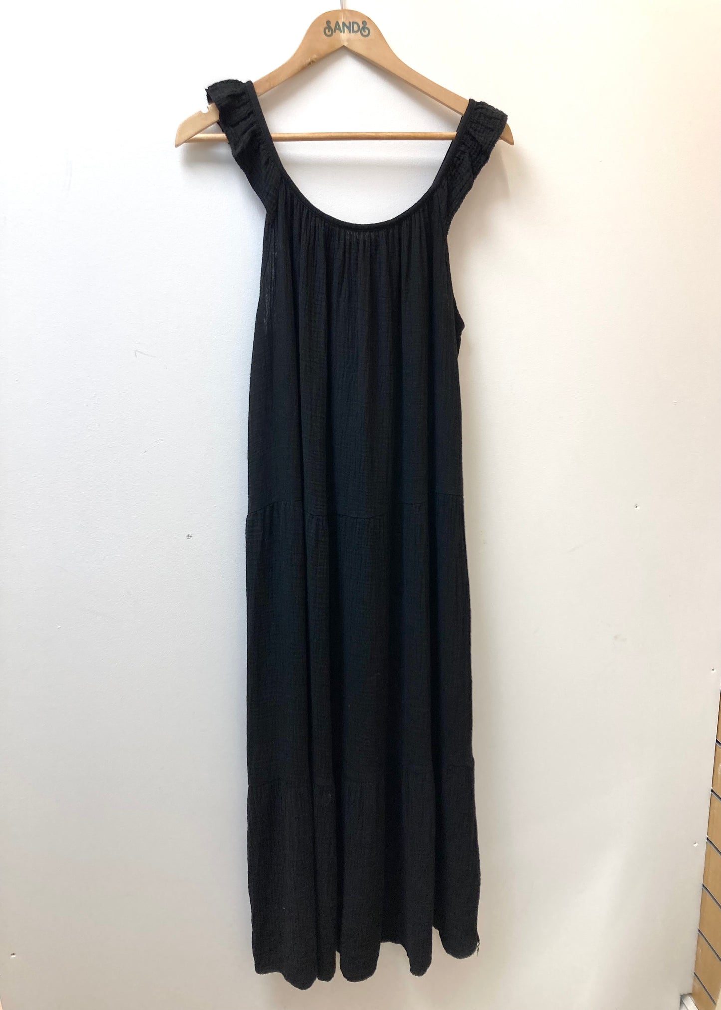 Sands - Cotton Frill Maxi Dress / Black