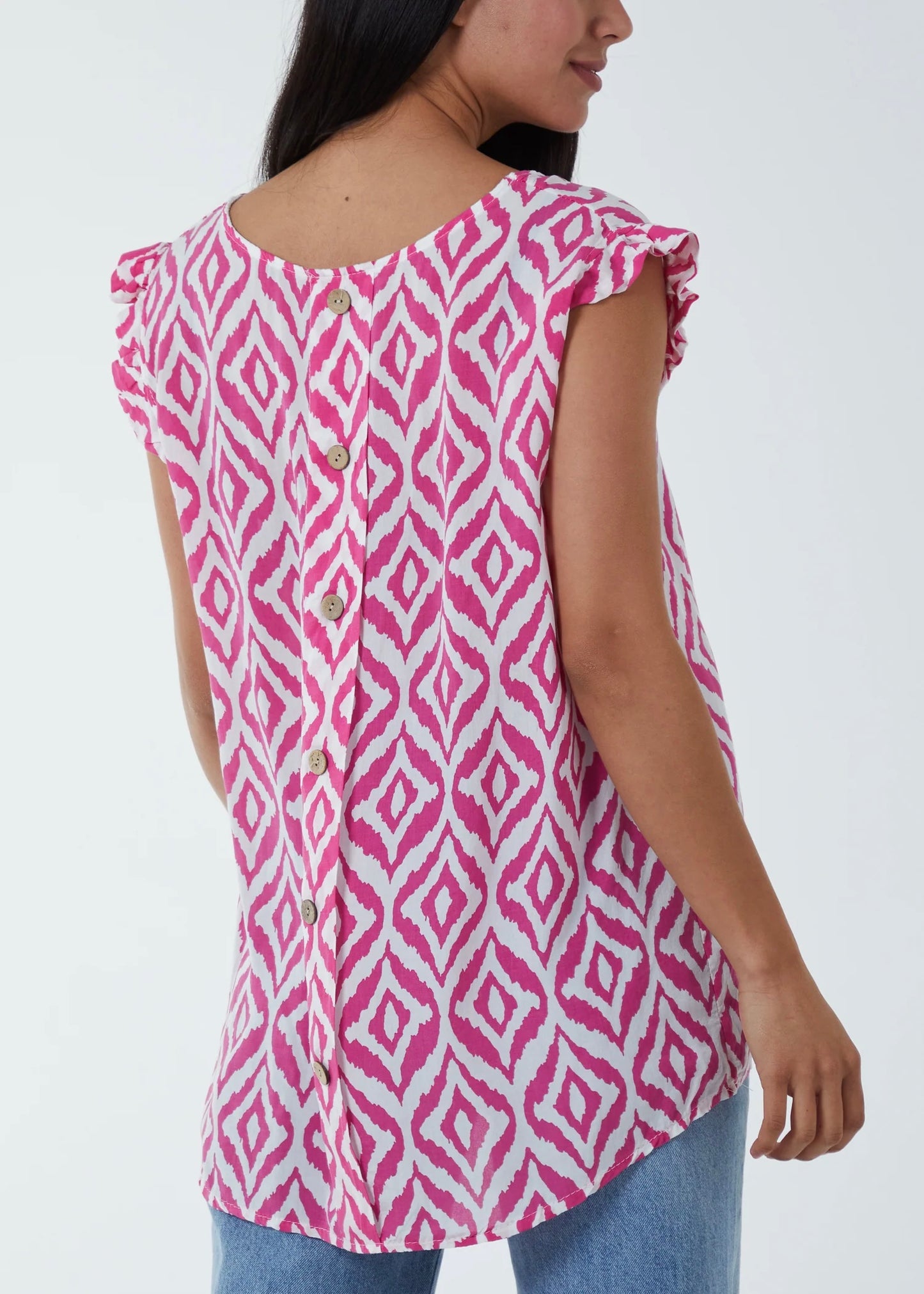 Sands - Frill Sleeve Tunic / Pink