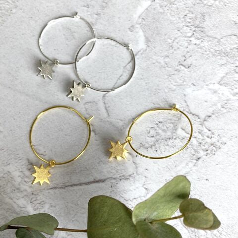 Stuff Made From Things - Tiny Star Hoops (2 colourways)