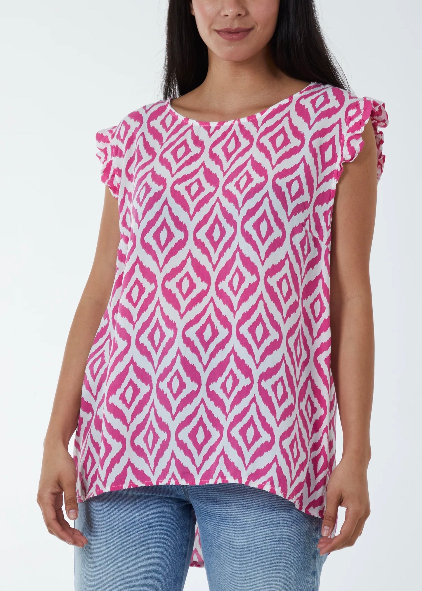 Sands - Frill Sleeve Tunic / Pink