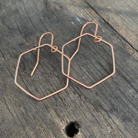 Stuff Made From Things - Small Hexagons in Rose Gold Tone