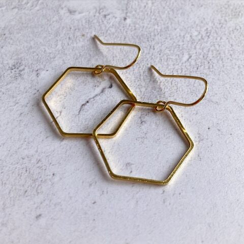 Stuff Made From Things - Small Hexagons in Gold Tone