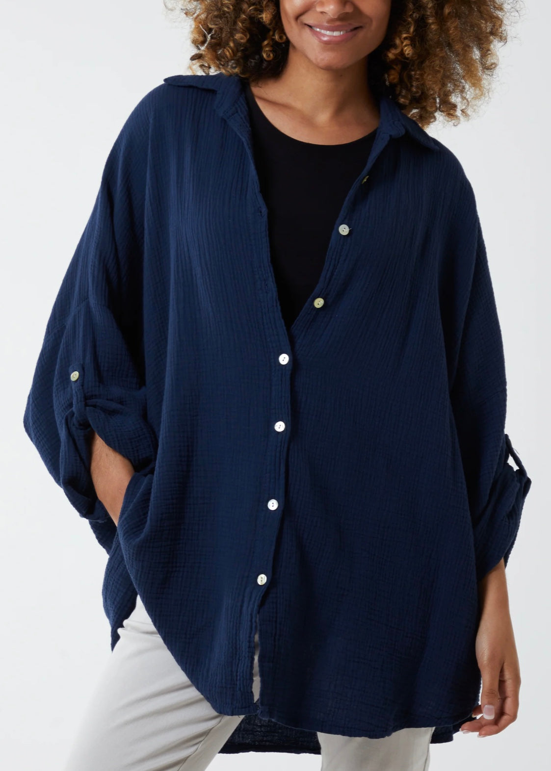 Sands - Cheesecloth Shirt / Navy