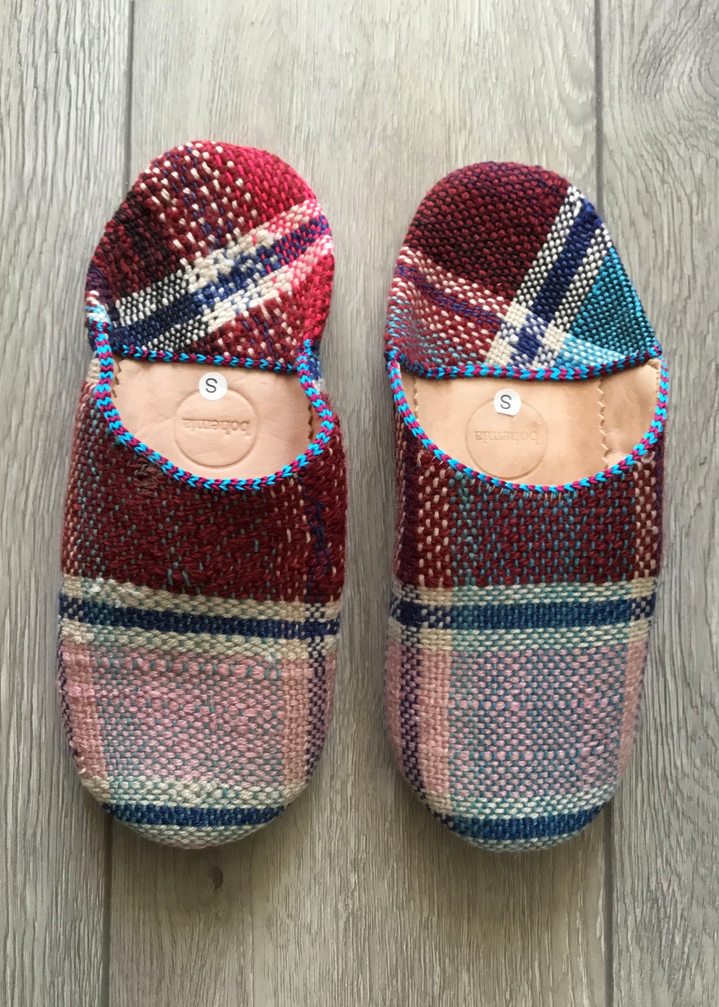 Bohemia Design - Moroccan Boujad Babouche Rounded Slippers Blues