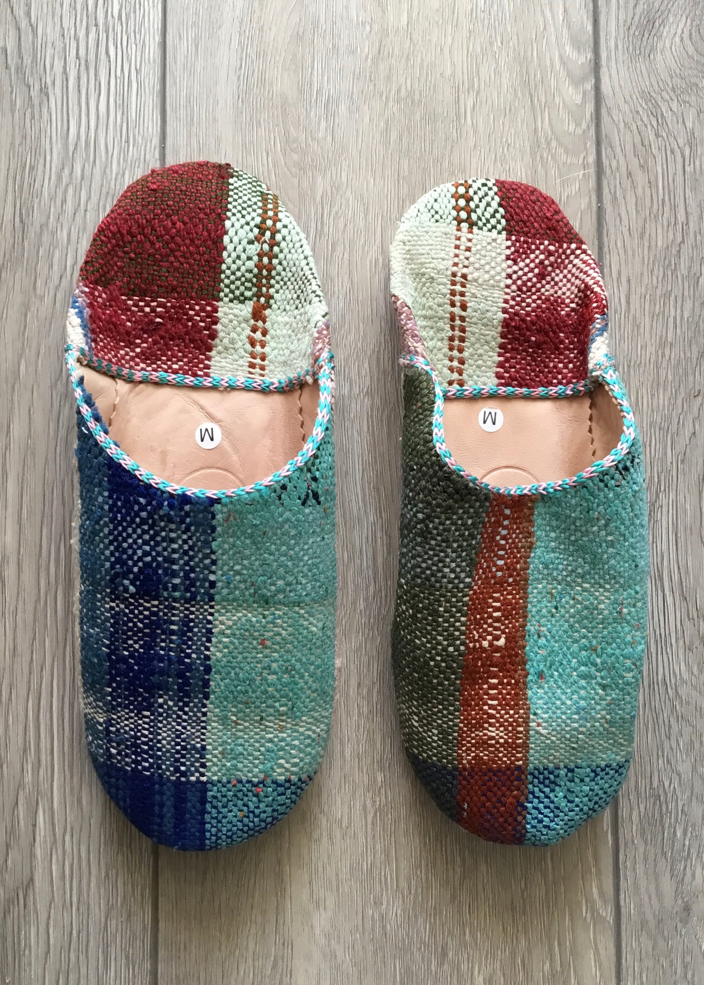 Bohemia Design - Moroccan Boujad Babouche Rounded Slippers Blues