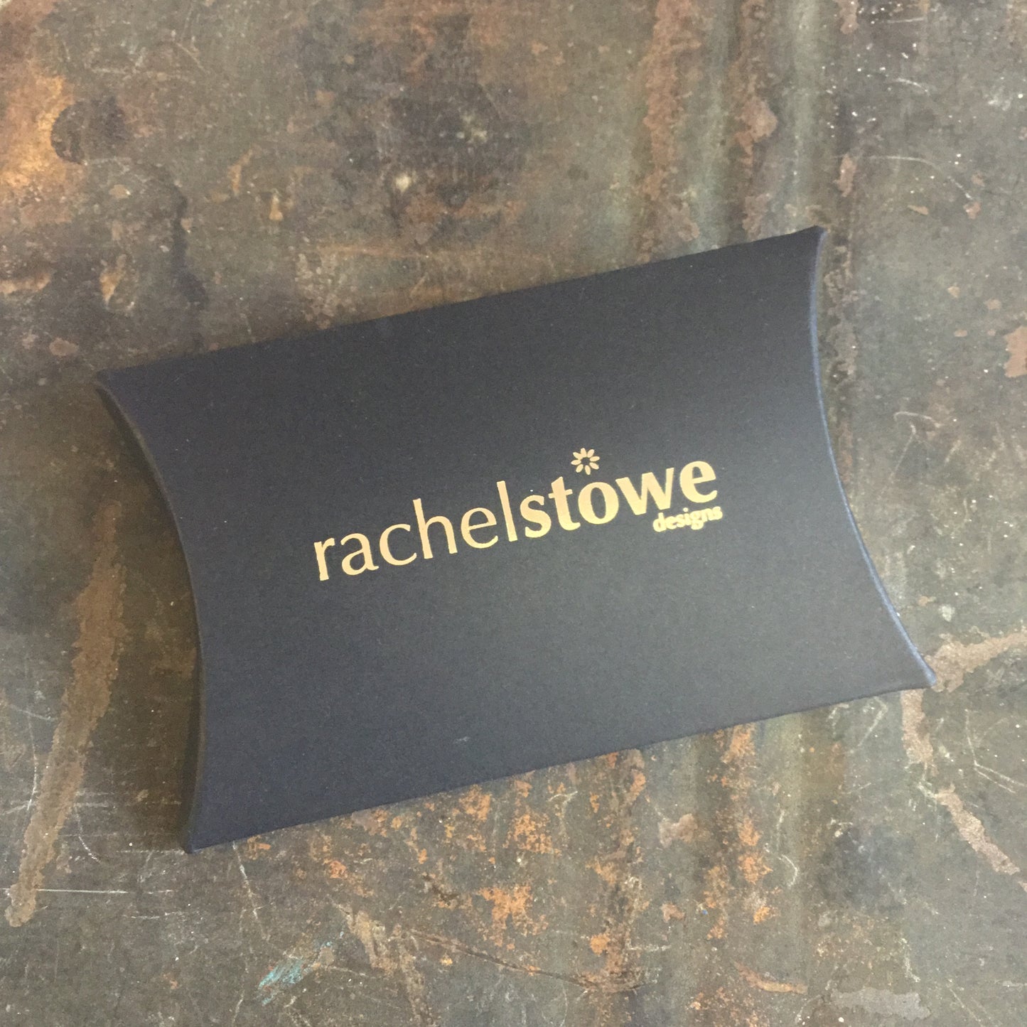 Rachel Stowe - Handprinted Disk Earrings in Amber*