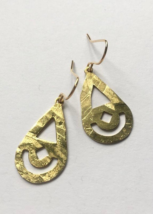 Stuff Made From Things - Hammered Brass Cut Out Tears
