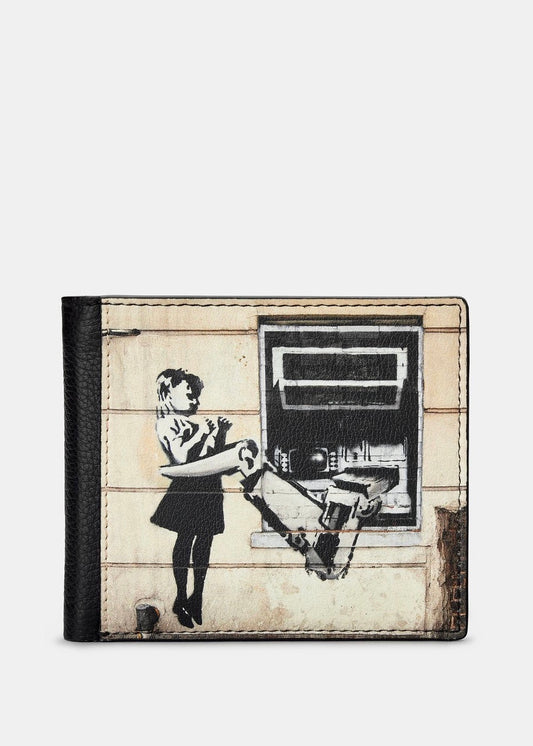 Yoshi - Leather Banksy Cash Machine Black Leather Wallet*