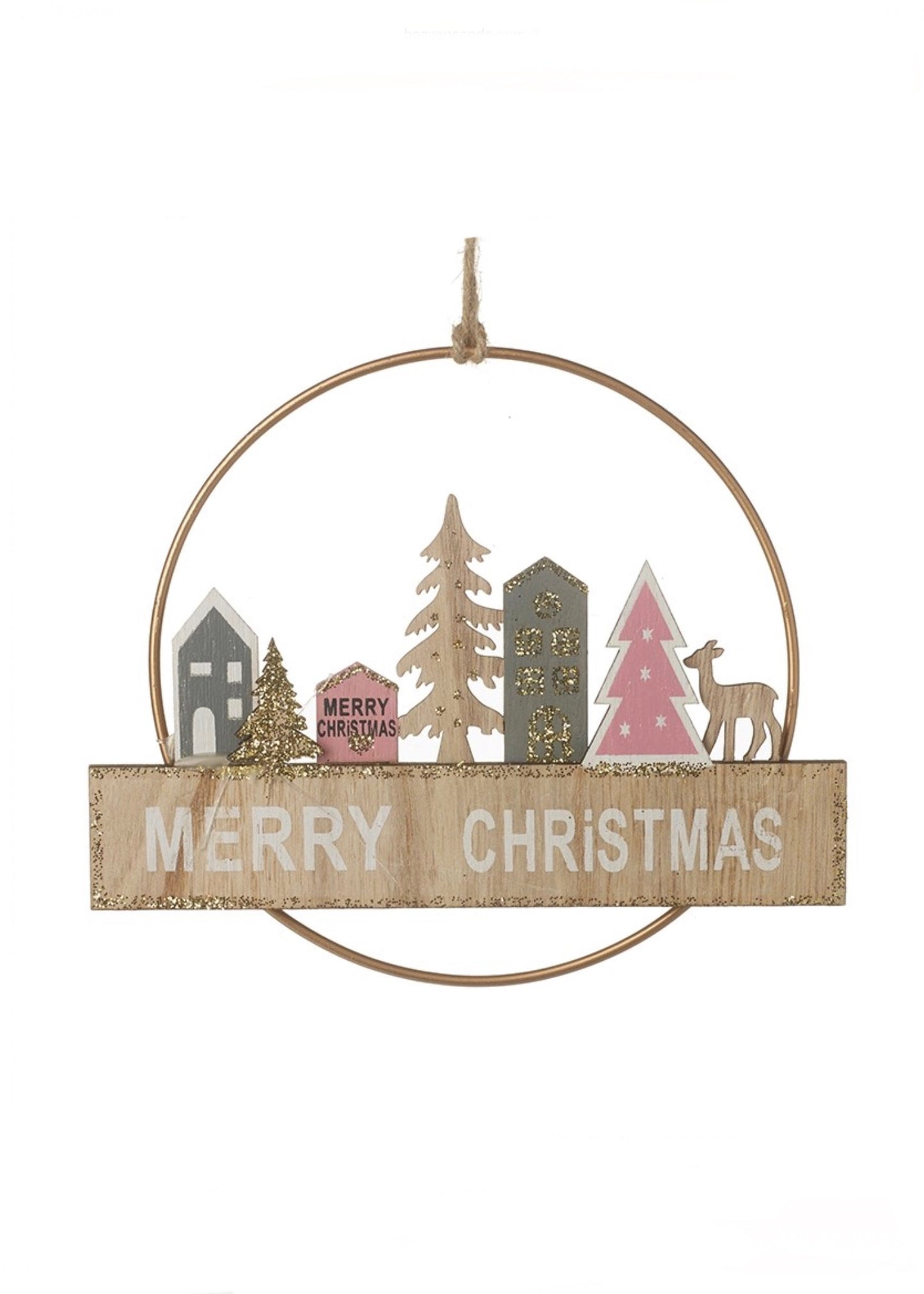 Wooden Merry Christmas Ring