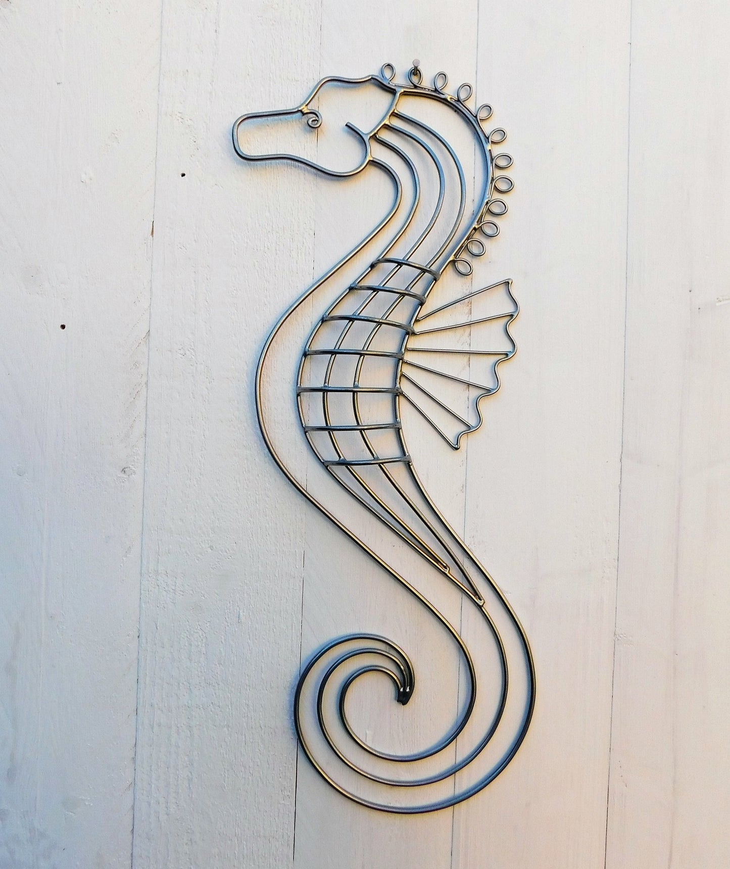 Handmade seahorse wall art - silver*