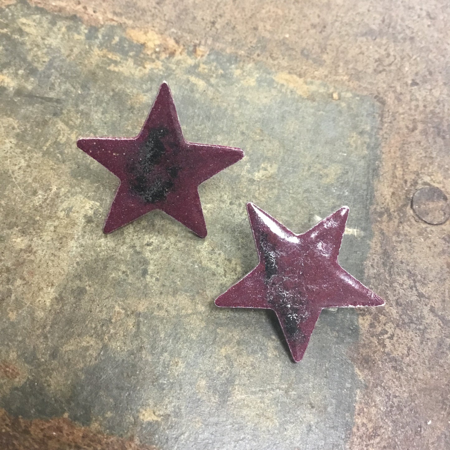 Marlo St Ives - Star Studs in Aubergine Mottled*