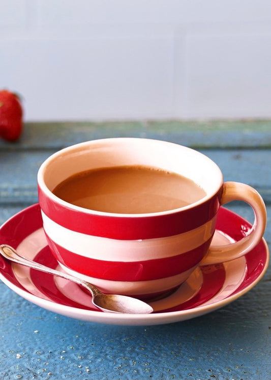 Cornishware Cup and Saucer - Red*