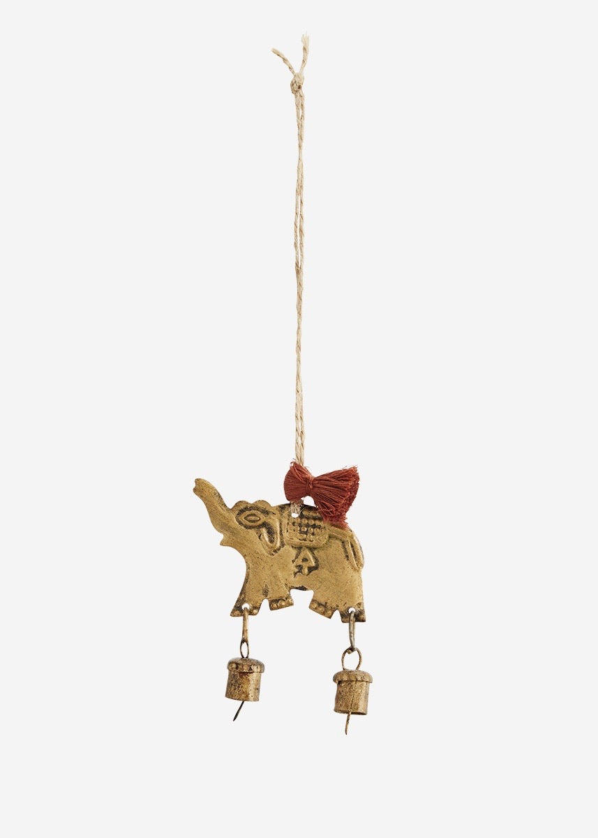 Madam Stoltz Hanging Elephant with Bells