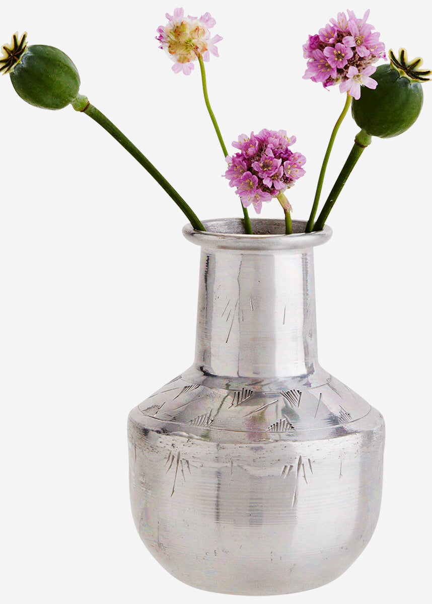 Madam Stoltz Engraved Aluminium Vase*